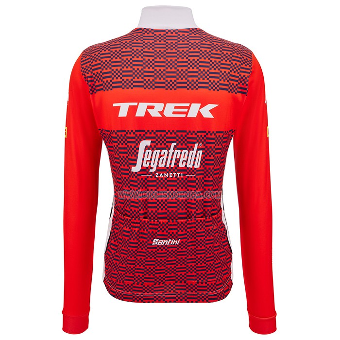 2023 Ropa Ciclismo Trek Segafredo Naranja Blanco Mangas Largas y Culotte Largo